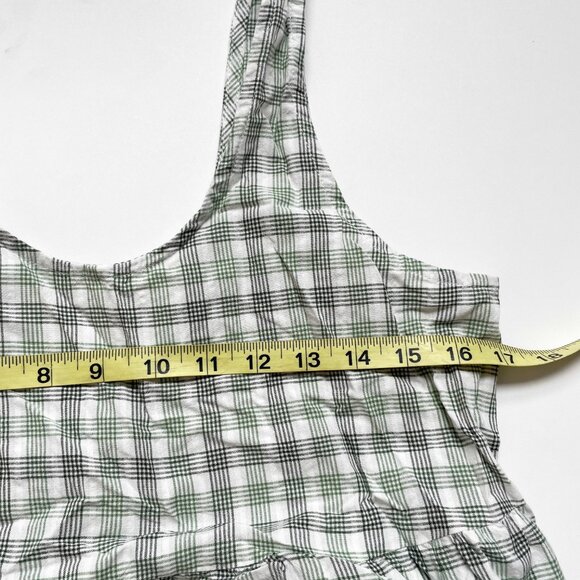 AFENDS Leo Seersucker Check Midi Dress Green White Size Small NEW NWT - Picture 8 of 9